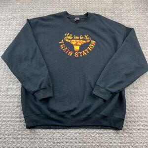 Yellowstone Crewneck Sweater Take 'EM To The Train Station Women Size XL Black